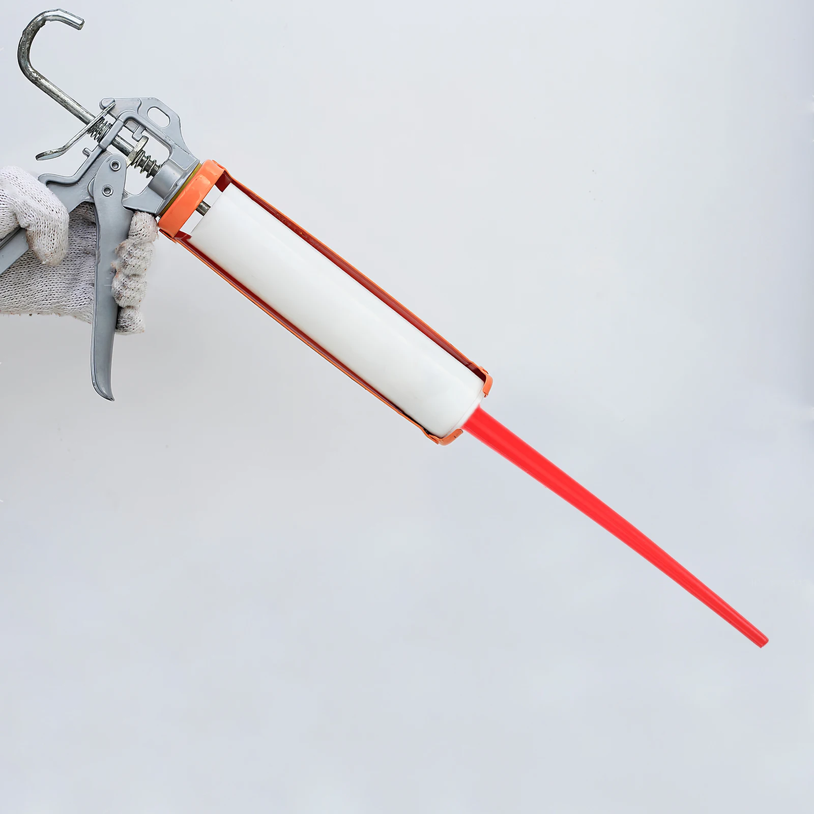 

Long Caulking Nozzle Tips Red Flexible Extension For Hard To Reach Areas Precision Caulk Applicator Durable Plastic