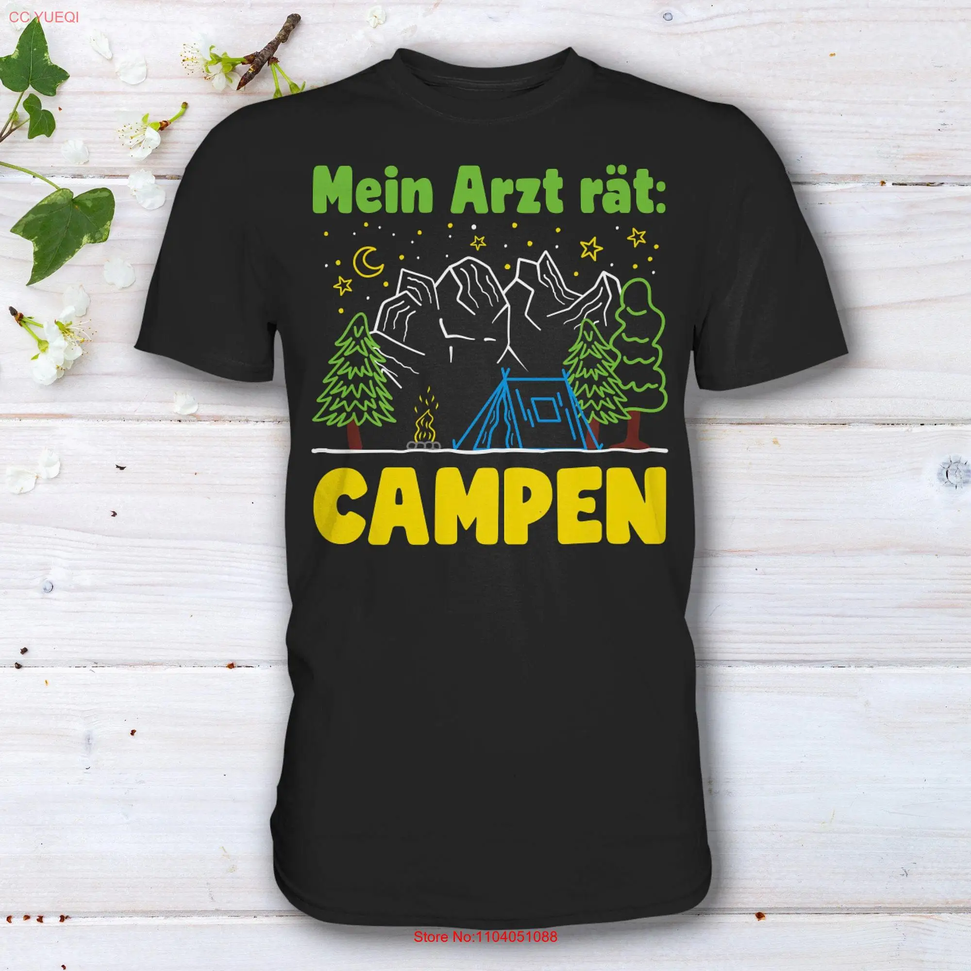 Camping T-Shirt geschenk zelten deko geschenkide lange oder kurze Ärmel