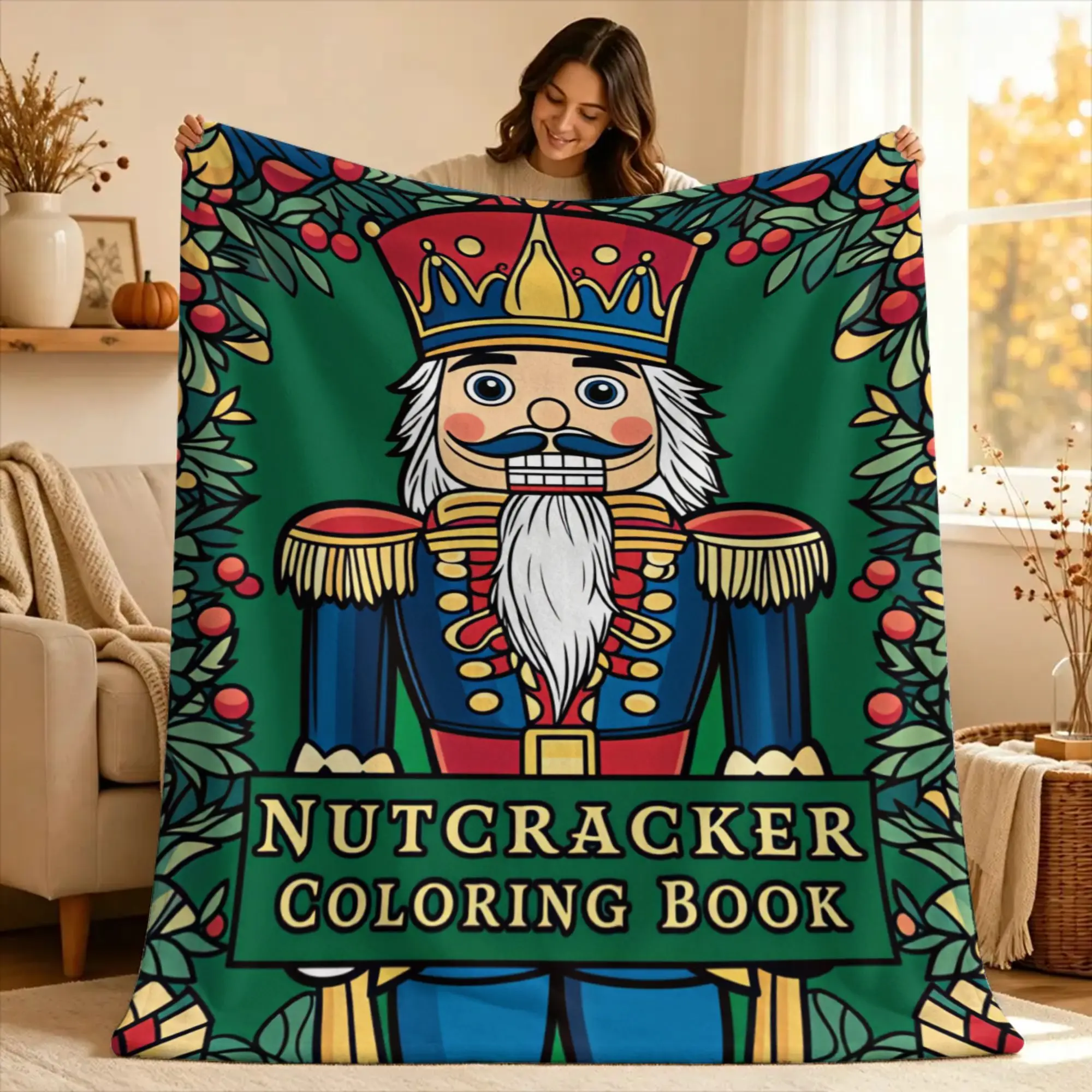 Christmas Nutcracker Blanket  Warm Soft Fashion Plush Throw Blanket For Living Room Decorative Flannel Bedspread Bed Cover