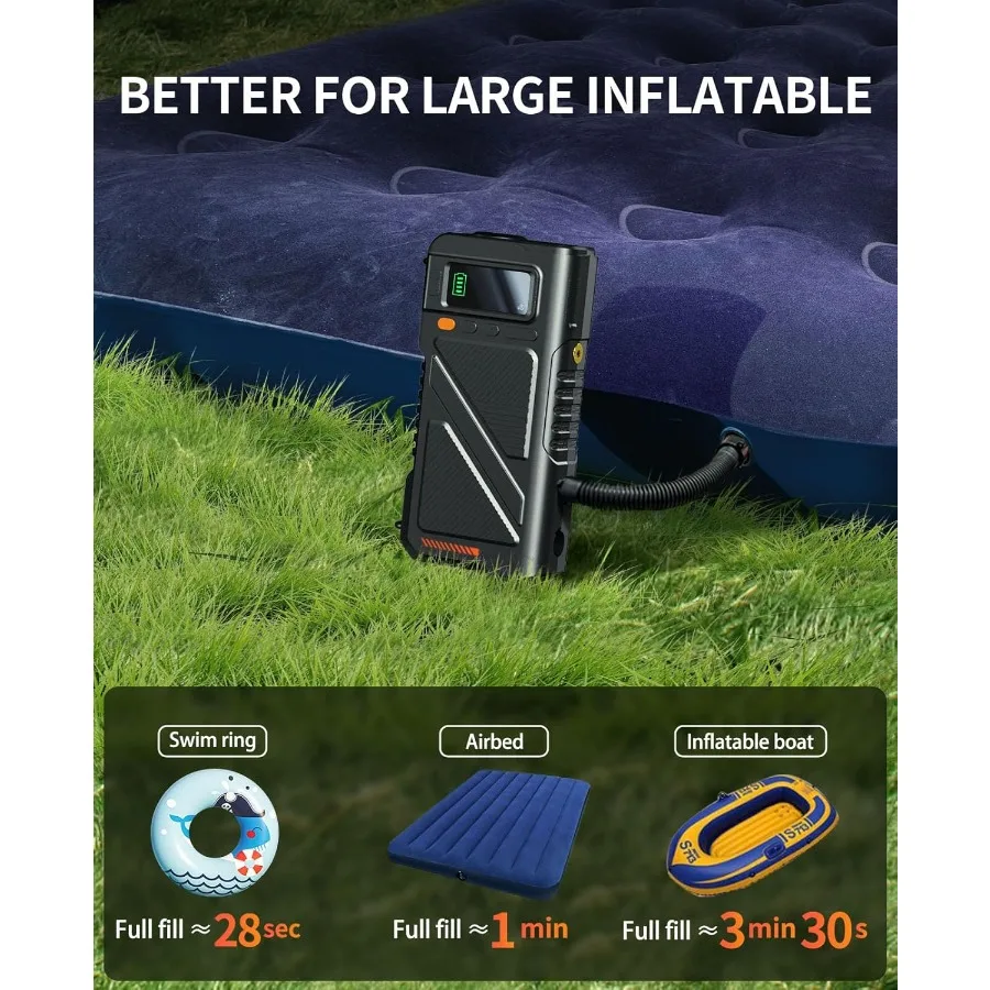 8000A الانتقال كاتب مع منفاخ هواء ضاغط تفريغ 9in1 المحمولة 12 فولت سيارة الانتقال صندوق الطاقة لجميع الغاز و 12L الديزل E