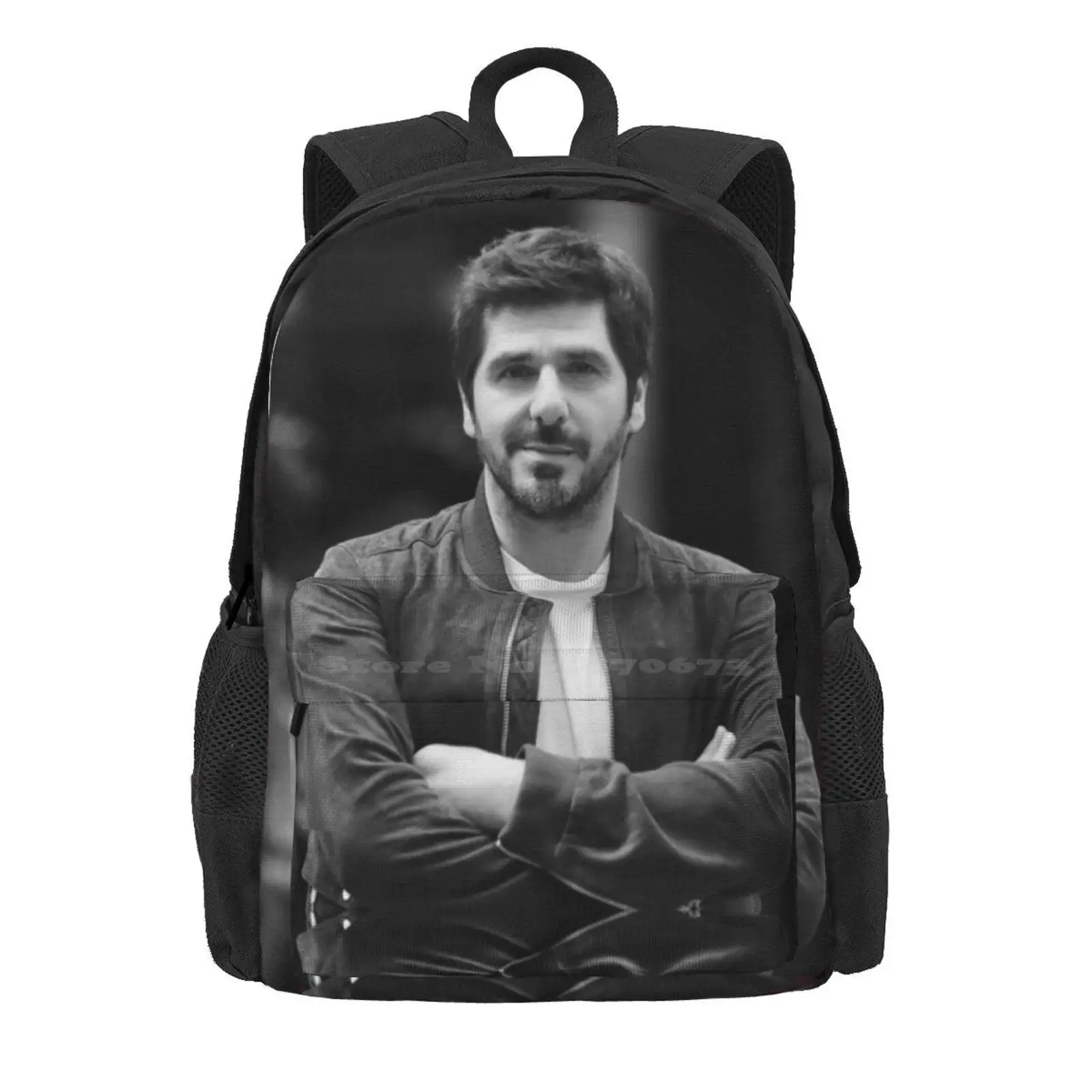 Patrick Fiori Hot Sale Schoolbag Backpack Fashion Bags Black And White Male Instinct 4 Words On A Corsica Piano