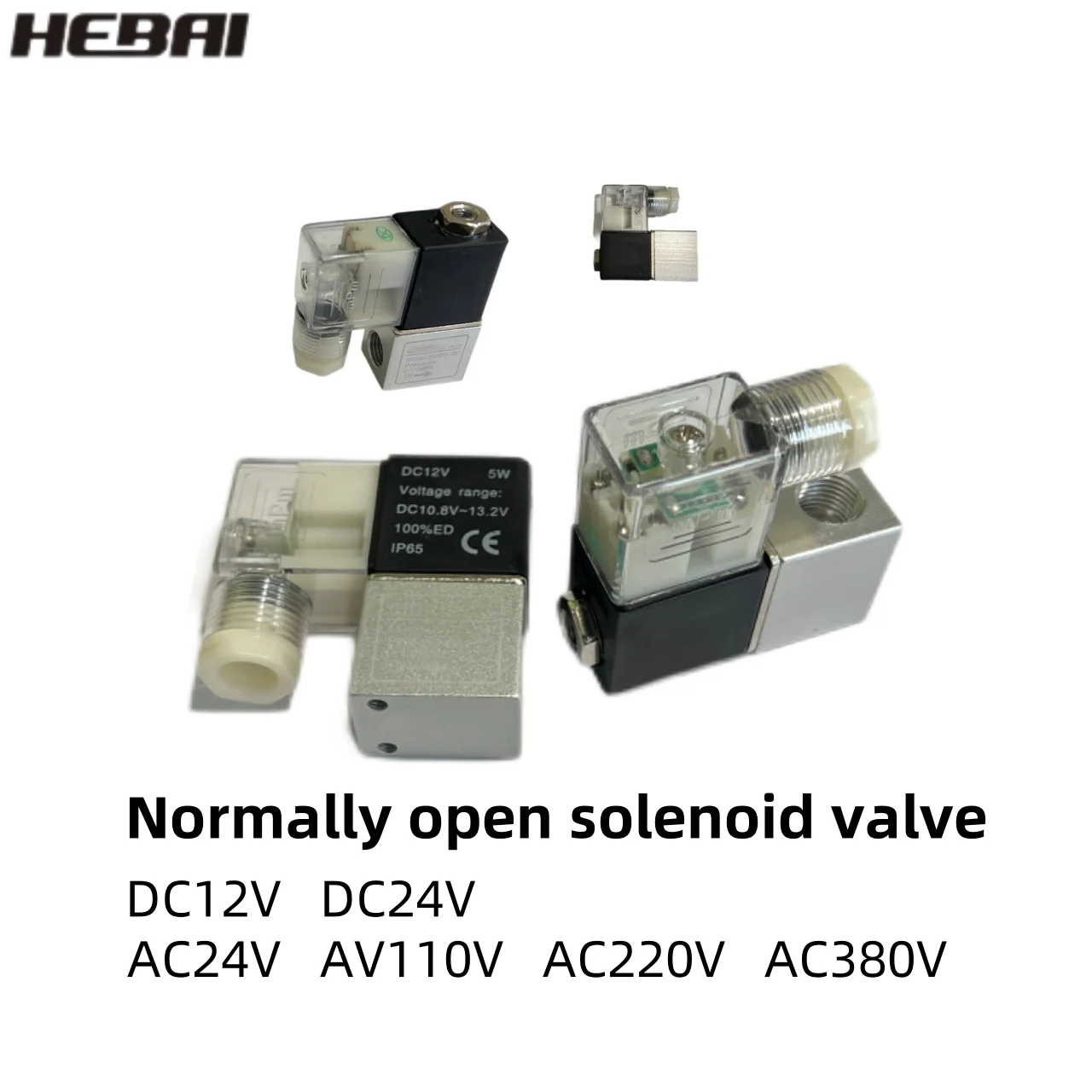 

HEBAI Air Solenoid Valves 2V025-08 2 Position 2 Port 1/4" Normally open Valv Pneumatic Solenoid Valve DC12 DC24V AC110V AC220V