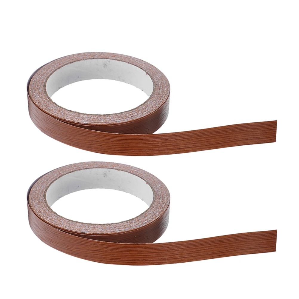 

2 Rolls Wood Grain Tape Self-Adhesive Furniture Edge Banding Diy Repair And Cabinet Trim For Rv Office Doors Floors Home Decor