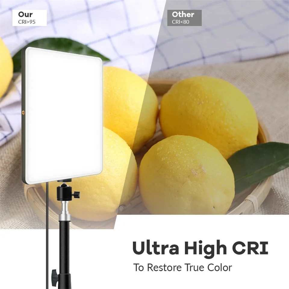 Luz LED de vídeo con trípode profesional, Control de soporte, Panel regulable, iluminación para estudio fotográfico, lám