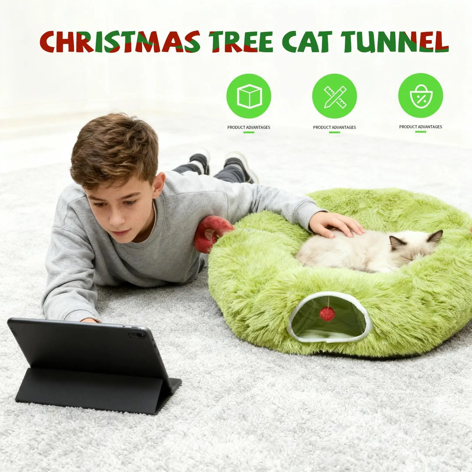 

Кошачий пончик, мягкий моющийся с шариком, теплая кошачья пончик, кровать, игровой туннель для котенка, щенка, маленькая собака, кролик, домашнее животное, хорька, шиншилла, животное