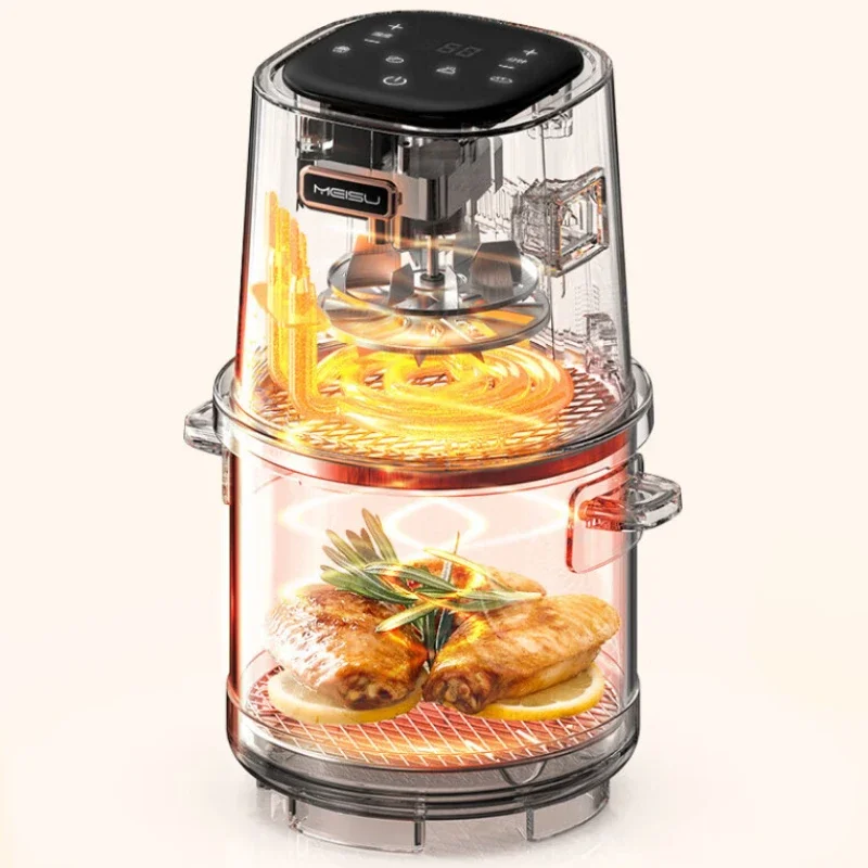 Mini Air Fryer Machine 220V 1.8L Capacity Visual Transparent Glass Small for One Person Home Appliance Freidora De Aire