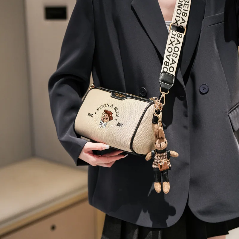 Beibaobao torebka na ramię crossbody 2024 nowa modna torba na co dzień retro torba damska torebka o dużej pojemności Одноплечий мешок — zdjęcie 3