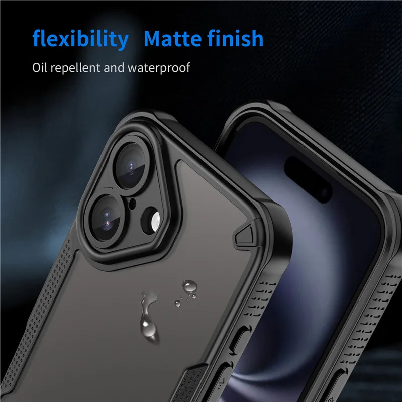 For iPhone 16 Case iPhone 17e 17 Air 16 Pro Max 16e Cover TPU Border Matte Bumper Protective Phone Cases For iPhone 16 Plus 17e