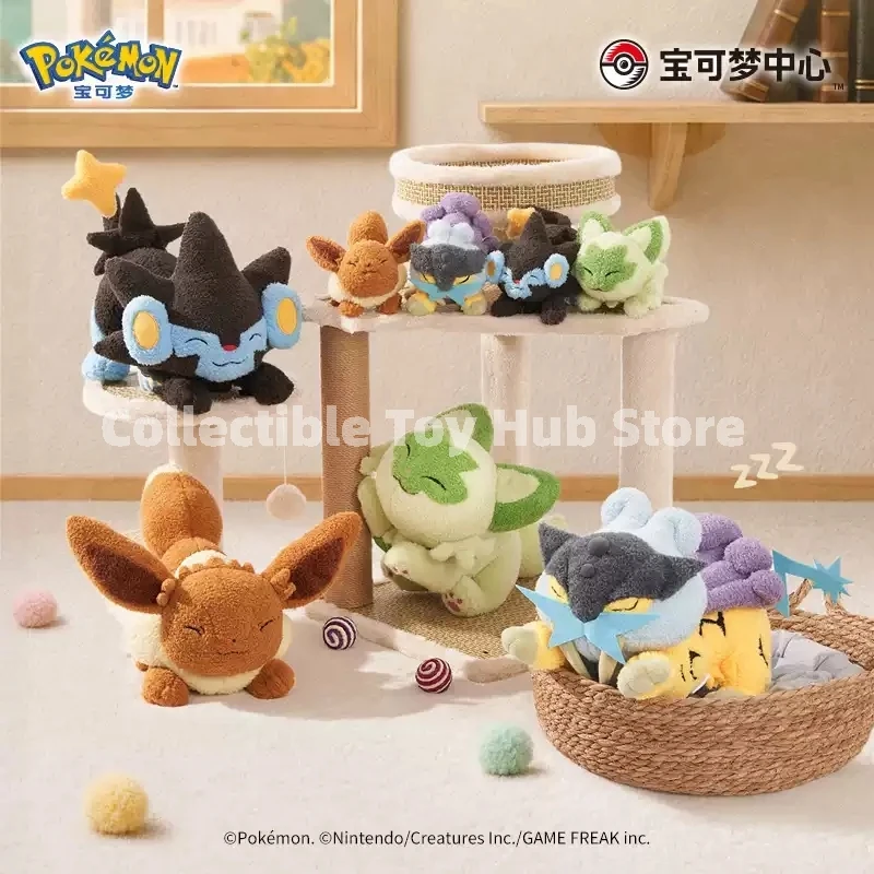本物のポケモンストレッチレイジーシリーズぬいぐるみイーブイスプリガティトールクレイライカウ睡眠ポーズソフトぬいぐるみかわいいキーホルダーギフト
