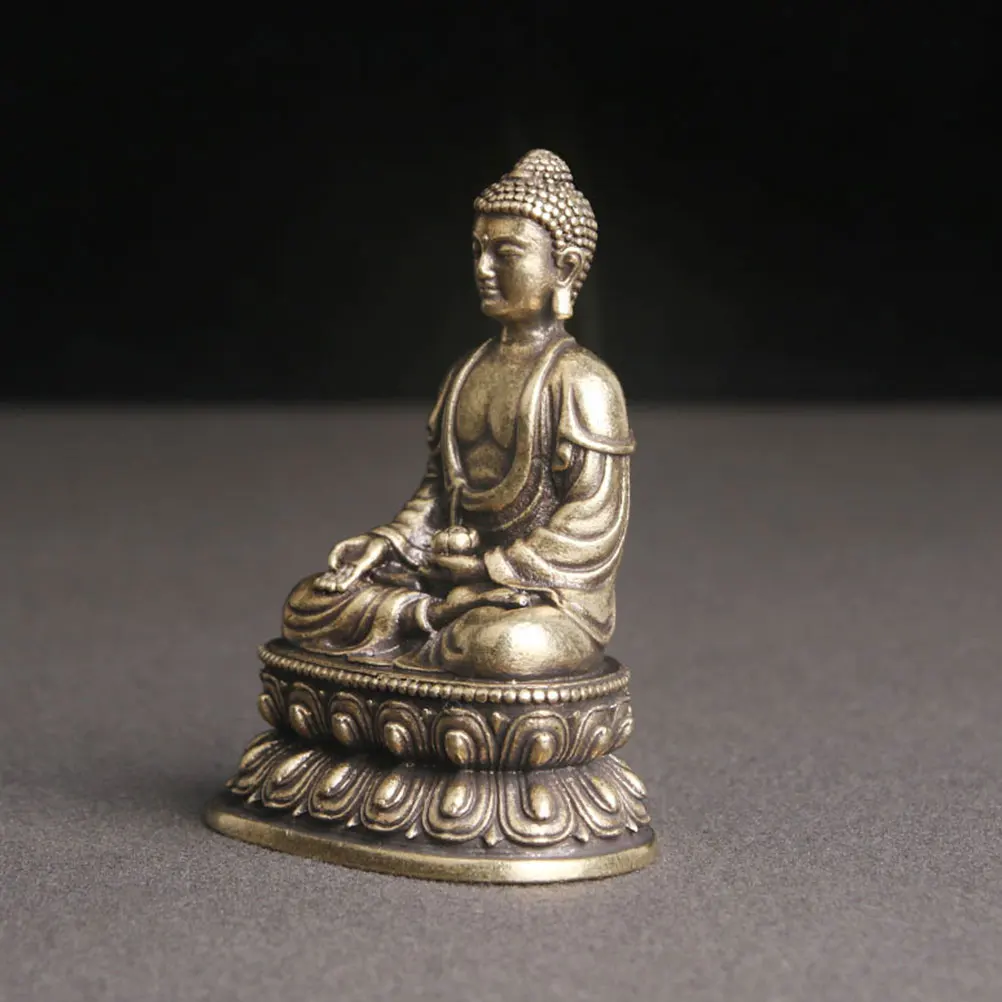 

Buddha Buddha Shaped Exquisite Handcrafted Desktop Decor Temple Home Office Gift Retro Buddhist Statue Ornament
