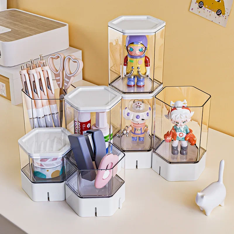 Blind Box Storage Display Rack Transparent Display Case for Cartoon Doll Stationery and Cosmetic Organizer Desktop Storage Box