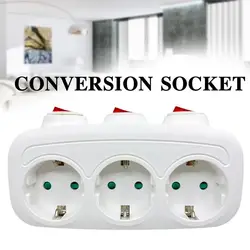 Multi-socket EU Extend Socket With ON/OFF Switch Electrical European Standard Russia Spain Power Adapter With Child Protection