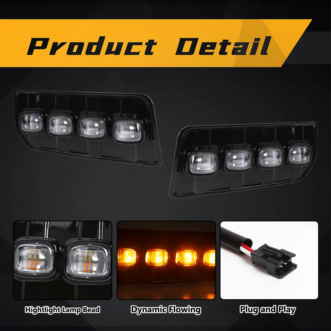 Front Bumper LED DRL For Toyota 4Runner LTD Limited 2013-2023 Fog Lamp LED Daytime Running Light Turn Signal Car Accessories 12V