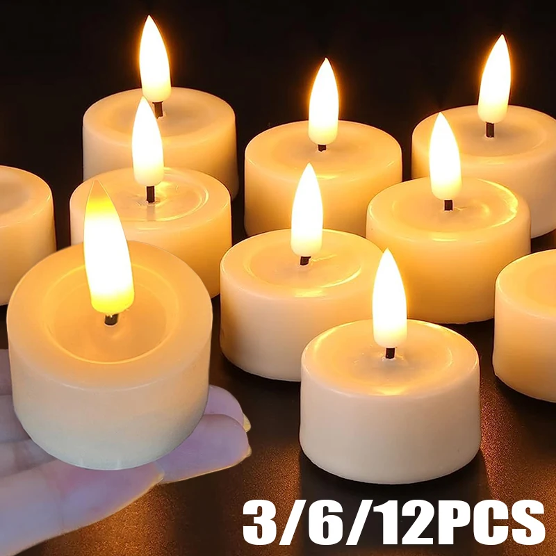 LED Flameless Electronic Candle Lights Battery Powered Flashing Tea Candles Tealight for Birthday Wedding Party Decoration Light