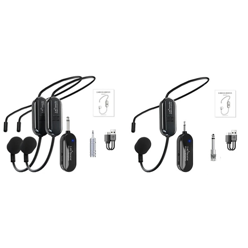 Sem fio microfone montado na cabeça, pouco abelha professor amplificador, audio fone condensador, 2.4G