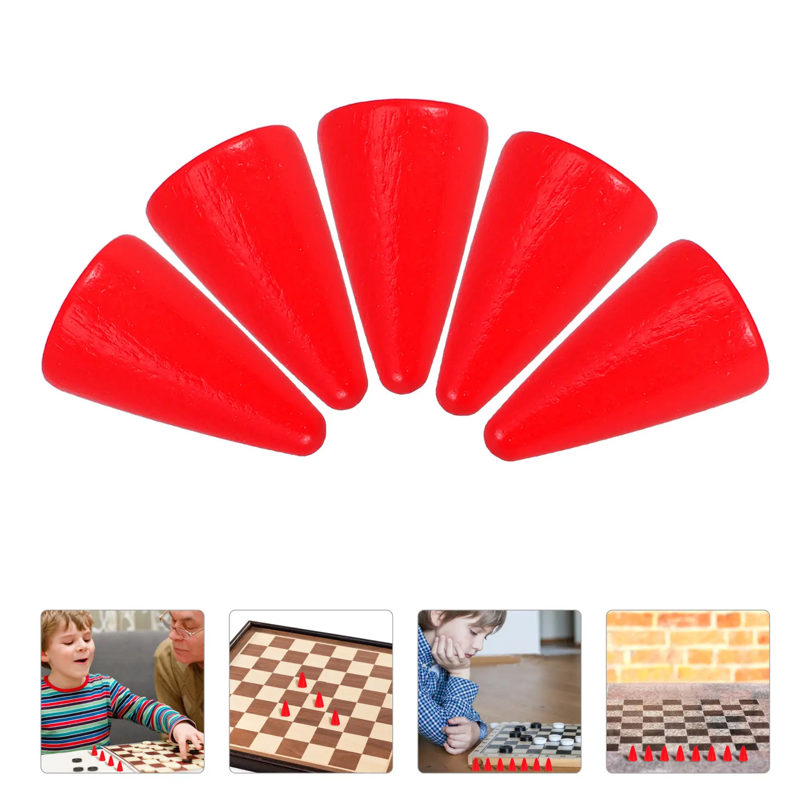 

30Pcs Wooden Chess Pieces Lightweight Portable Stable Reusable Chess Game Pieces for Family Friends Wedding Bar Travel Storage