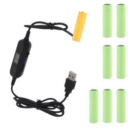 1.2M USB to 1.5V-12V AA/AAA Battery Eliminator Univeral Adjustable Voltage AA/AAA Dummy Battery Cable Replace 1-8pcs Batteries