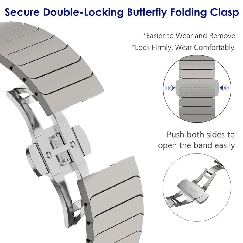 For Apple Watch 11 10 46mm 42mm Ultra 3 2 1 49mm Strap Business Wristband For iWatch 10 11 9 8 SE3 44mm 40mm 45mm Metal Bracelet