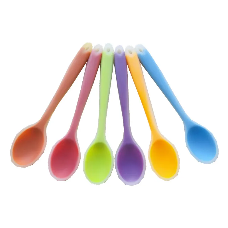 Transparent Silicone Soup Spoon Kitchen Utensil with Hanging Design And Storage Hooks Eco-Friendly Cooking Spoons for Soup