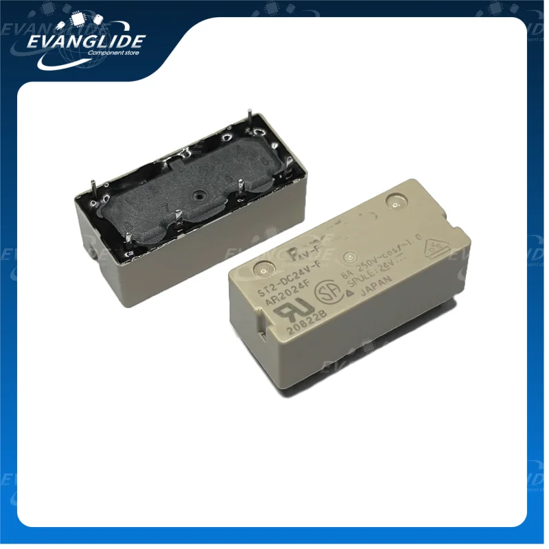 5PCS/LOT ST2-DC24V-F 100% Original & New  General Purpose Relays 8A 24VDC DPST NON-LATCHING PCB
