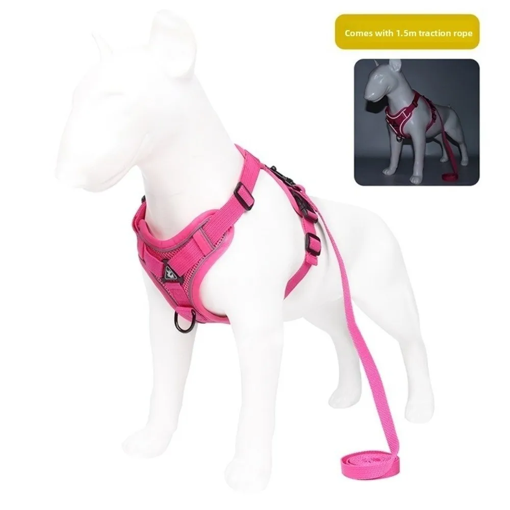 

Adjustable Cat Harness and Leash Sets Vest Style Reflective Mesh Pet Harnesses Breathable Kawaii No-Pull Chest Strap Walking