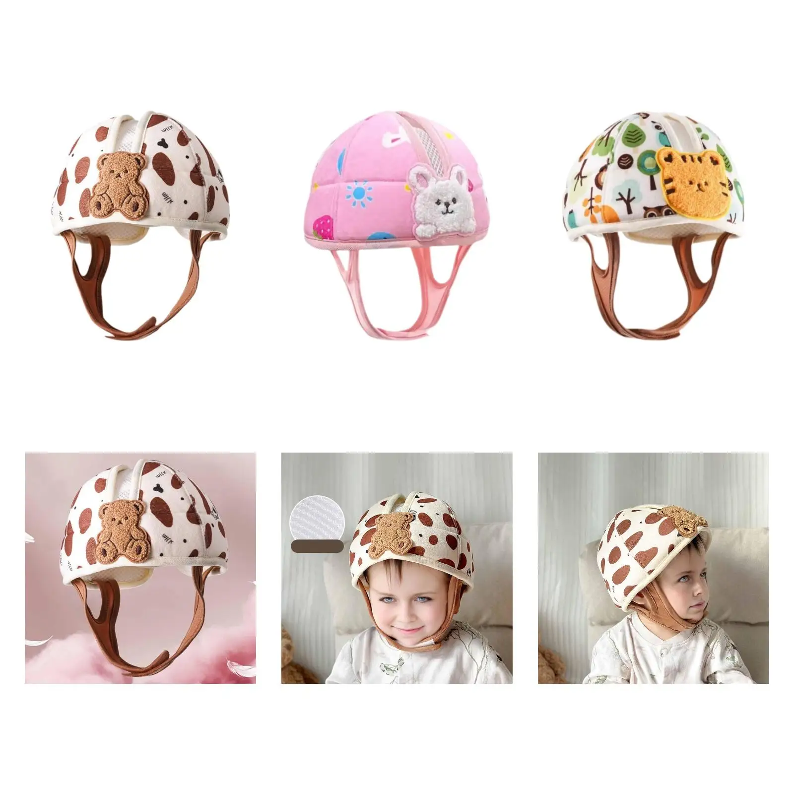 

Infant Helmet No Bumps Adjustable Anti-fall Head Protector Lightweight Protection Hat for Walking Head Protector for 1 Year Old