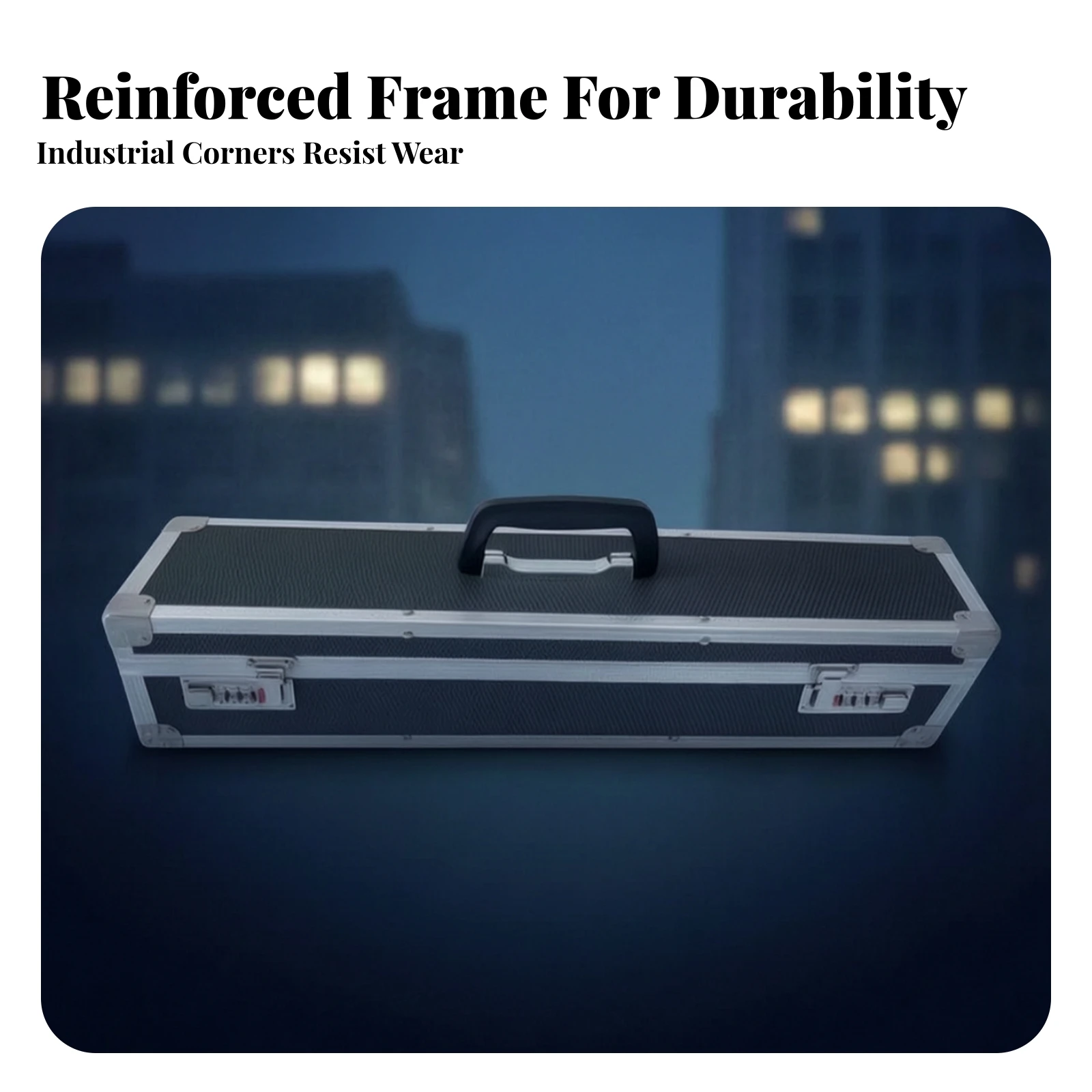 Tool Case with Combination Locks Long-Lasting Aluminum Alloy Tool Case Sturdy Secure for Technicians, Field Work, Travel