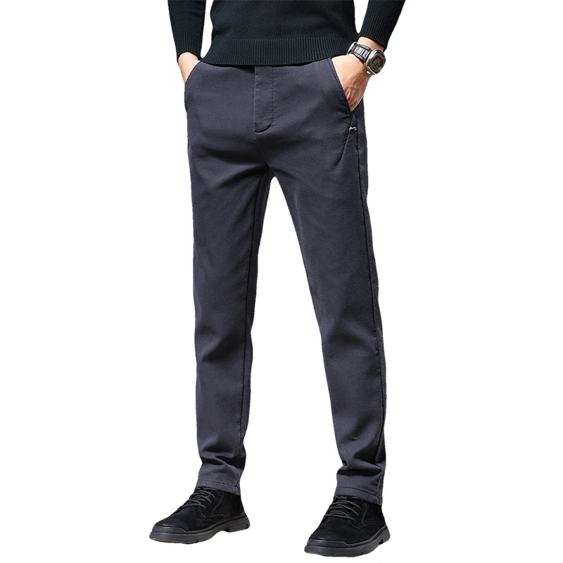 2024 Autumn New Straight Leg  Mens Casual Pants,ropa Hombre Khaki Gray Business Slim Fit Trousers Men, Pantalones Hombre Vestir