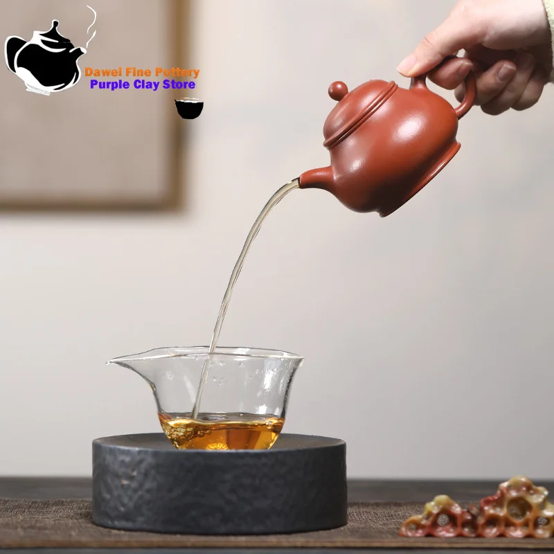 Yixing fioletowy gliniany czajniczek, oryginalna ruda, glina cynobrowa, czajniczek Pan, zestaw do herbaty Kung Fu, dzbanek do herbaty w stylu chińskim, 200ml
