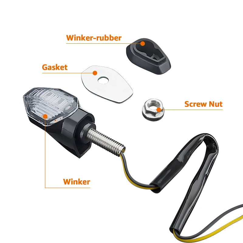 Motorcycle LED Turn Signal Light Mini Amber Turning Lights Flasher Moto Lamp 12V 8mm For Honda For Yamaha Moto Indicator Lamps