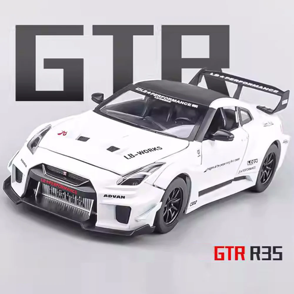 

1:24 Simulation GTR CSR2 Car Model Toys Alloy Diecast Metal Toys with Light and Sound Super Sport Car for Child Birthday Gifts