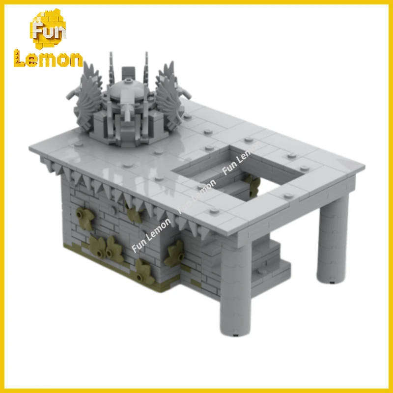 Wild Hill Ruin Landscape Diorama, Building Blocks MOC Observation Ruins, Ancient Lookout Remains Toy