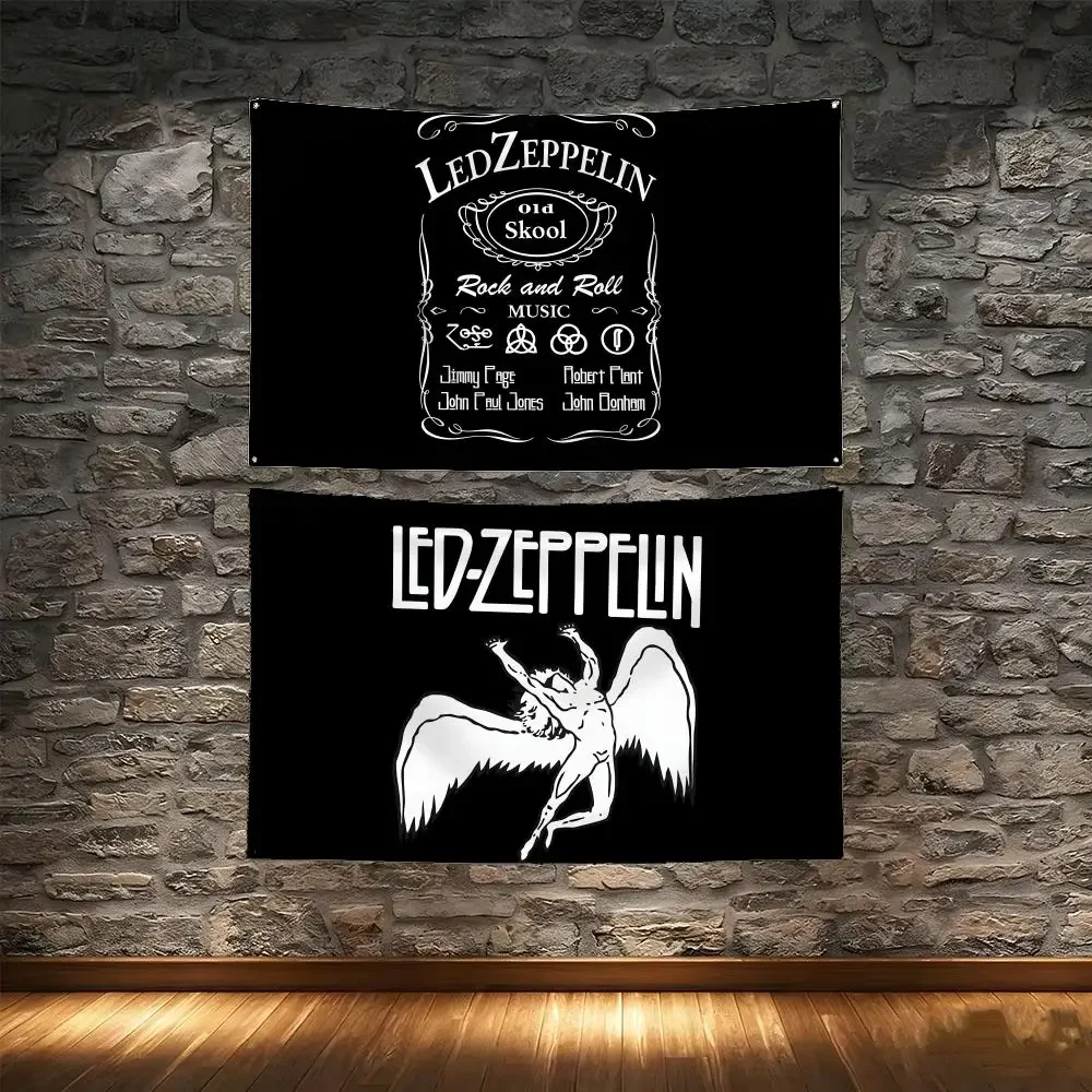 Gothic Rock L-Led Z-Zeppelin Print Flags Tapestry Creative Pattern Photo Living Room Wall Art Party Outdoor Decor