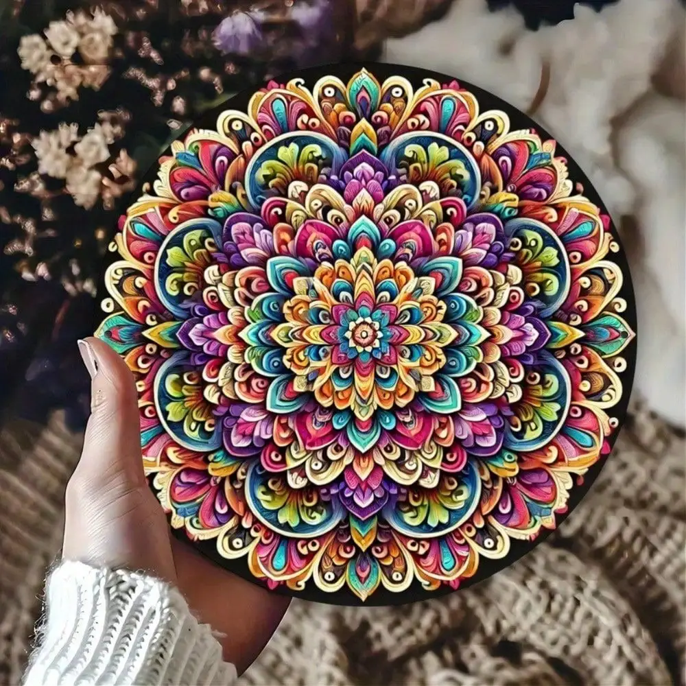 Dreamex Boho Blechschild, 20 cm Rund, Mandala Wandkunst Deko, Handgefertigter Metallkranz für Wohnzimmer, Schlafzimmer, Zuhause