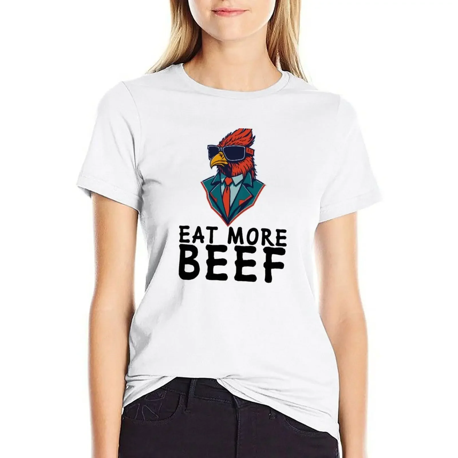 

Eat more Beef - Eat more Chicken T-shirt oversized summer top t-shirt dress for Women long