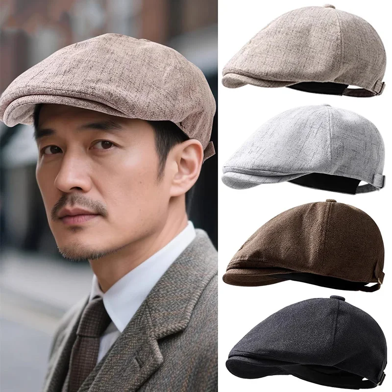 New Fashion Men Berets Cotton Solid Color Casual Beanie Harajuku Forward Cap Windproof Driver Women Hats Vintage Decoration