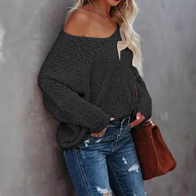 女性のセーター服新しい冬ニット中空ボトムシャツ、フェミニンな通勤プルオーバー無地女性用 Y2k セーター