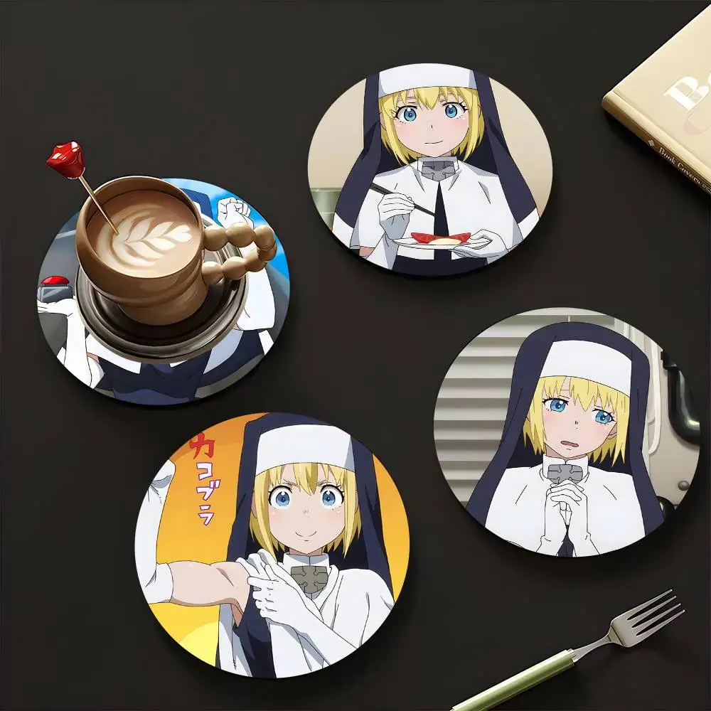 1pc Iris Fire Force Wooden Coaster Colour Printing Cup Mat Home Desk Decoration Gifts