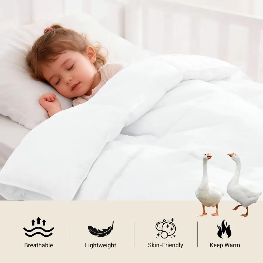 لحاف للأطفال الصغار من ريش الإوز، حشوة لحاف أطفال مضادة للحساسية مقاس 41 × 48، بطانية لحاف ناعمة خفيفة الوزن لجميع المواسم للعناية النهارية في سرير الأطفال #3