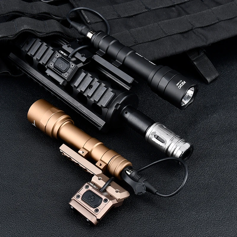 Tactical Surefir M600 M300 Airsoft SF Scout light Hunting Weapon Rifle Offset mount Flashlight ModButton Pressure Switch Torch