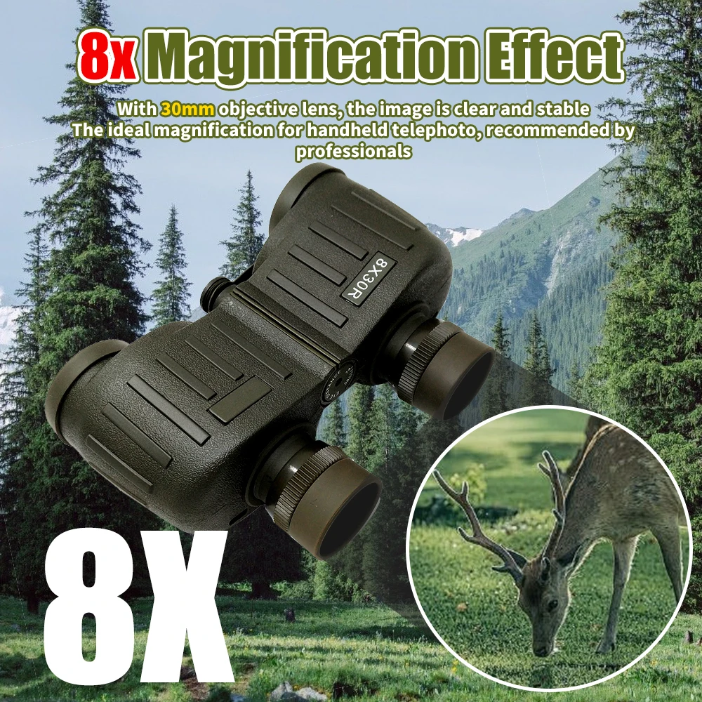 TONTUBE 8x30R HD High-Power Binoculars with Reticle, IPX7 Waterproof Compact and Easy to Carry, for Adults Bird Watching, Travel