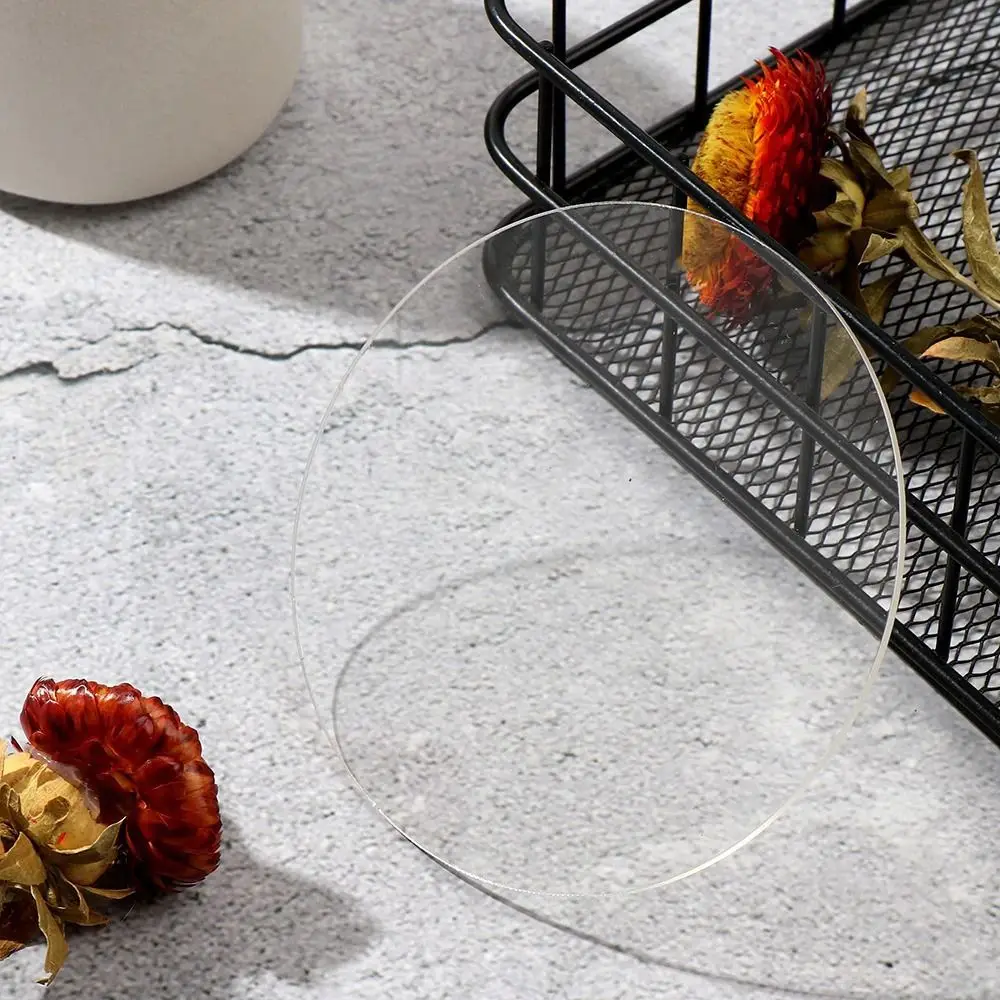 10Pcs PMMA Board Clear Acrylic Circle Discs DIY Craft Display Erasable Round Blank Plate Reusable Drawing Round Painting Panel