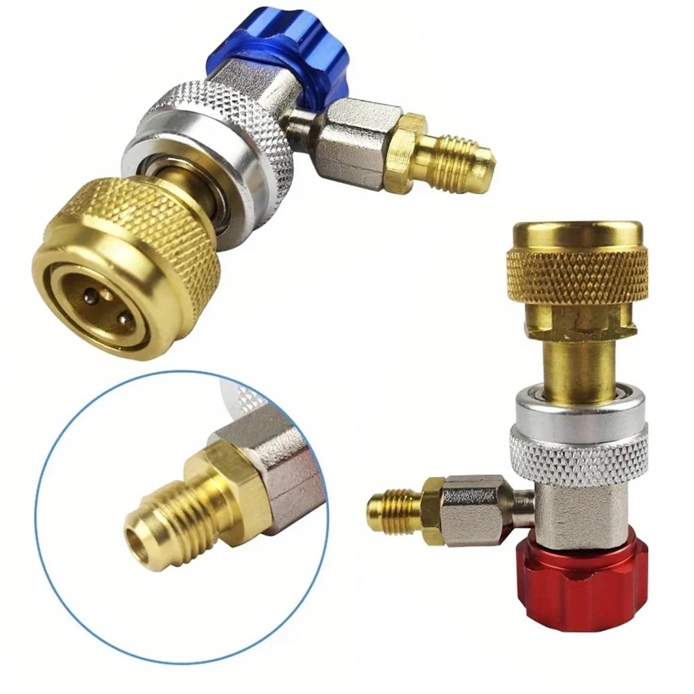 

Manual Adjustable R134a And R1234yf High And Low Side Connection No Leakage For AC Refrigerant Connector Adapter