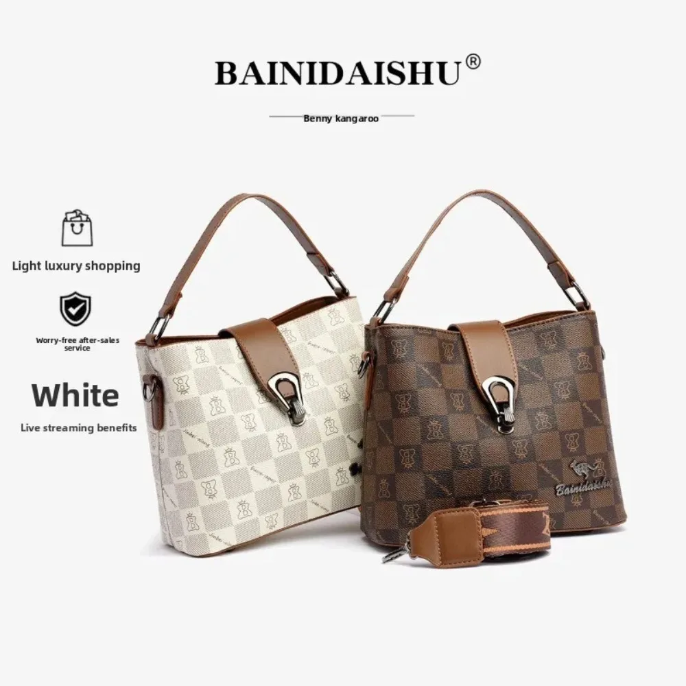 حقيبة دلو كلاسيكية جديدة متعددة الاستخدامات للنساء، حقيبة كتف وحقيبة يد أنيقة بتصميم فريد، حقيبة كروس #4