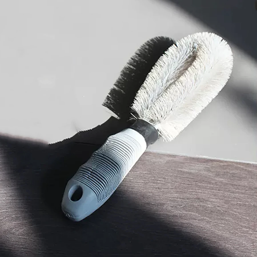 فرشاة تنظيف عجلة الدراجة النارية والمركبات الترفيهية والسيارة 360 درجة ° رأس فرشاة دوارة شعيرات نايلون عالية الكثافة #4