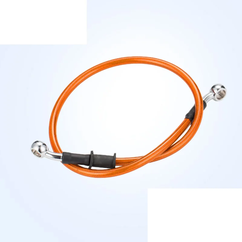 Lengh-manguera de freno hidráulico Universal, Cable de freno de acero, cabezal Banjo, ambos lados, 28 °, 400mm-1500mm, para motocicleta