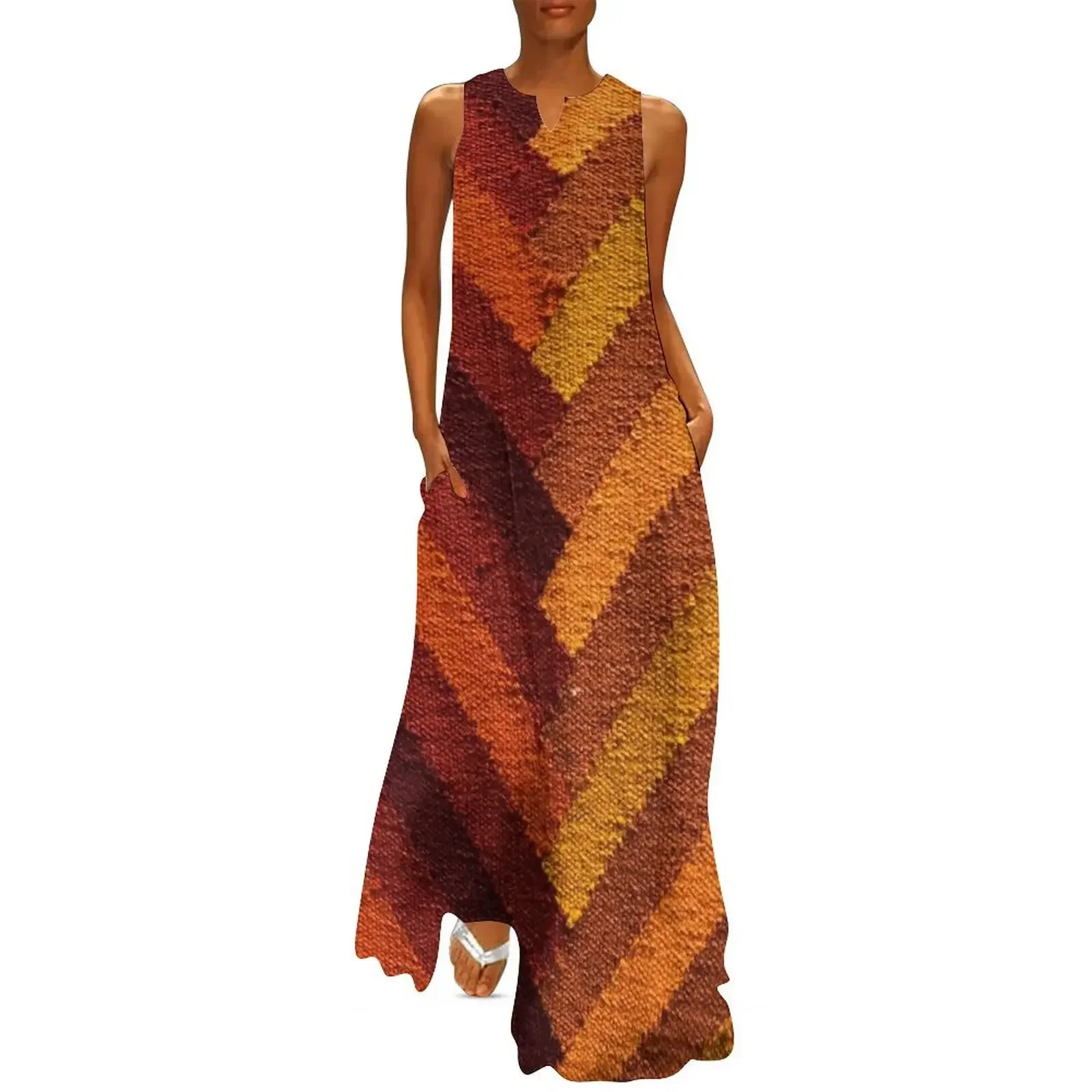 

Autumn Chevron Long Dress Long veiled dresses womens clothing women's evening dresses 2025 dresses for woman 2025 Dress