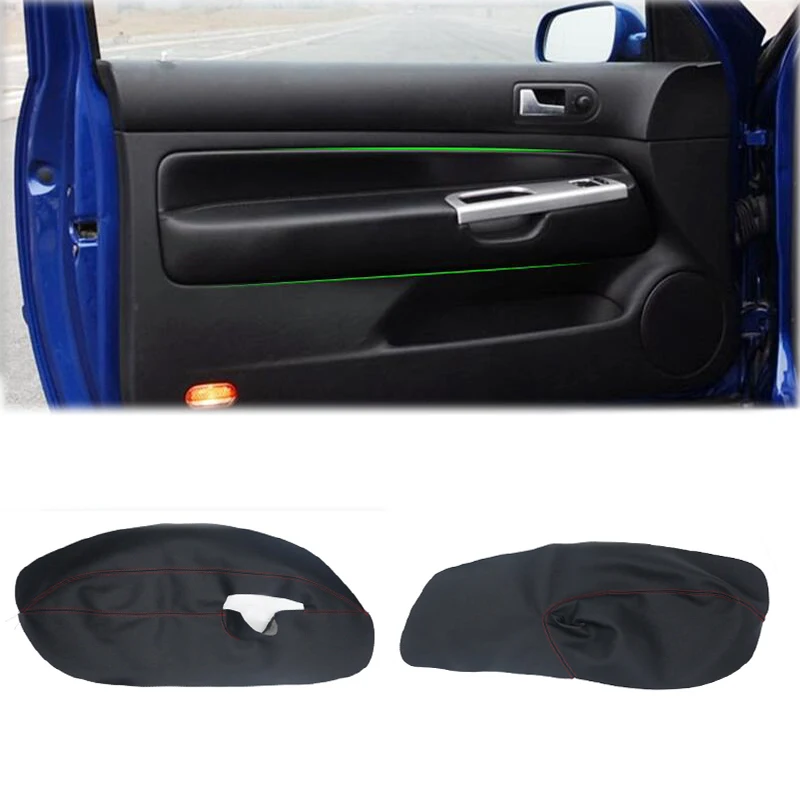 2pcs Front Covers For VW Golf 4 MK4 Jetta 1998 - 2005 only 3 doors Car Microfiber Leather Door Handle Armrest Panel Cover Trim