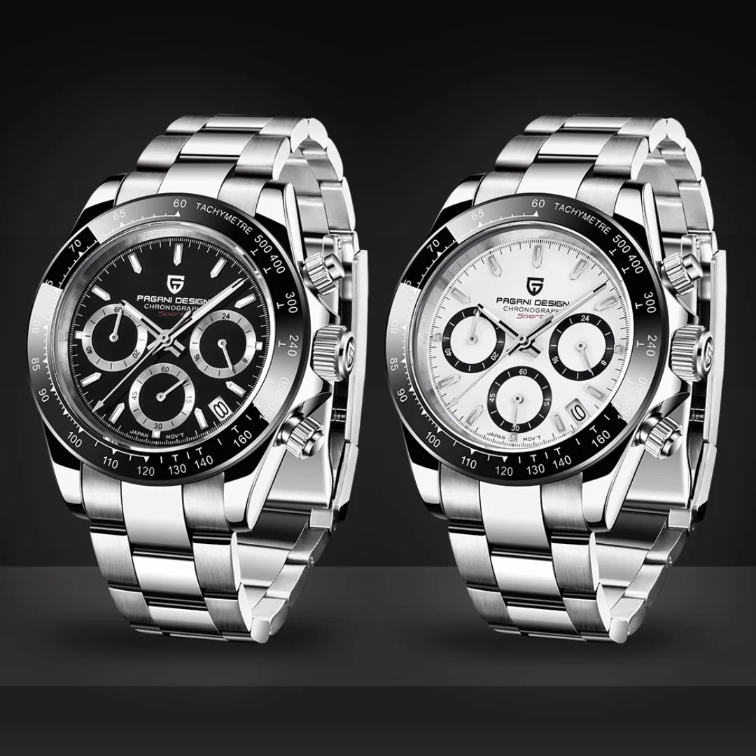 PAGANI Design 2025 New Men Quartz Watch VK67 Sapphire Glass Stainless Steel Business Waterproof Chronograph Reloj Hombre