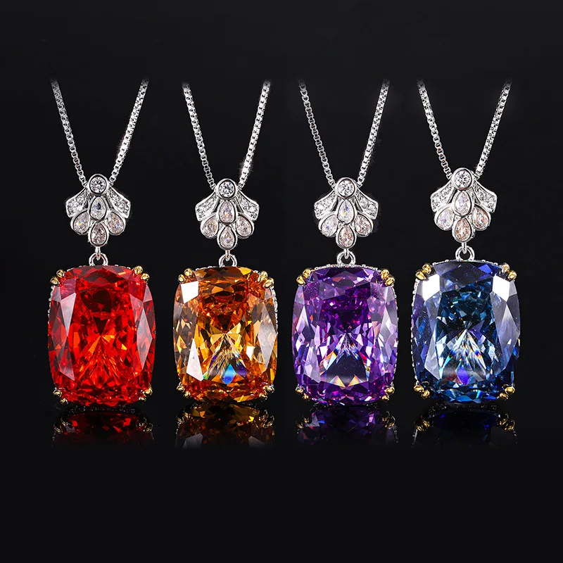 Jewelry Gold-Plated Bird's Nest Cut Gemstone Color Simple Elegant Pendant 15*20